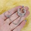 Dubbele Vinger Ketting Ringen voor Vrouwen Ring Set Kwastje Vlinder Kruis Punk Ringen Sieraden Damesmode HipHop Sieraden