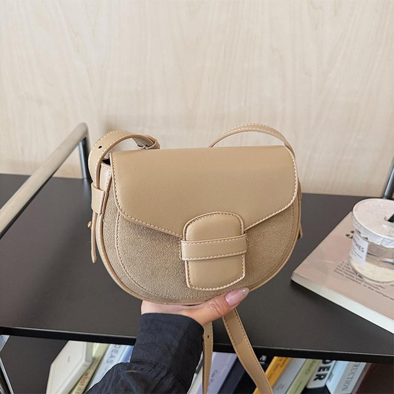 Neue Retro-Satteltaschen Modische Wildleder-Umhängetaschen Einfache und vielseitige Crossbody-Taschen Kompakte Freizeit-Taschen im koreanischen Stil