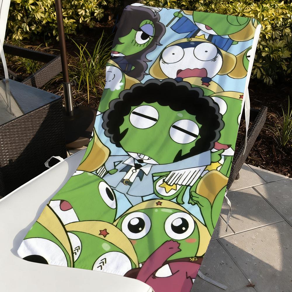Cartoon S-Sgt. F-Frog K-Keroro-S Towel For Swim Yoga Gym Quick Drying Soft and skin-friendly Beach Towels All-Season