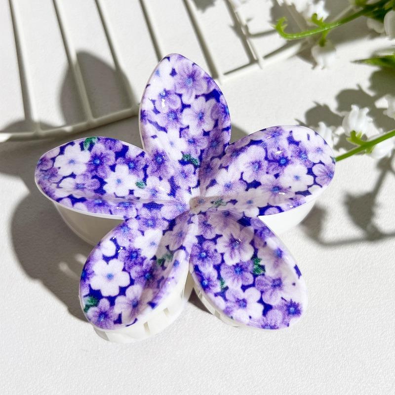 Printed Clips, Egg Flower Fresh and Light Hair Clips Back of The Head Updo Shark Clips
