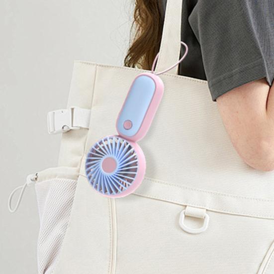 Portable Mini Fan Foldable Handheld Personal Fan 3 Speeds USB Rechargeable Cooling Fan with Detachable Base for Office Travel Home Use