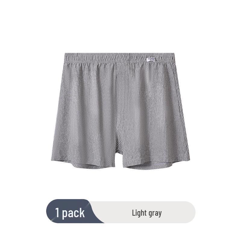 

Men s Ultra-Thin Striped Boxer Briefs – Breathable, Loose, A-Line Underwear 4XL (100-110 kg) світло-сірий колір
