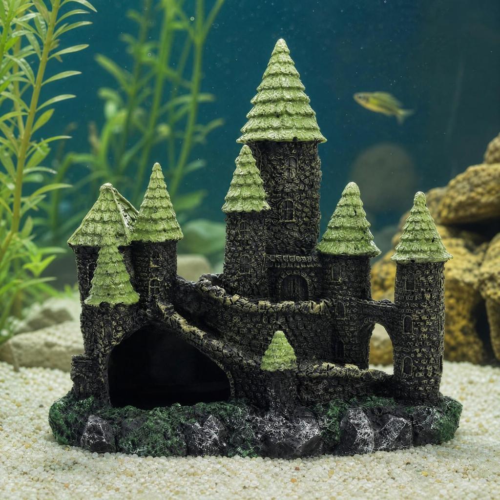 Resin Castle Aquarium Decoration Stable Base Fantasy Fortress Ornament