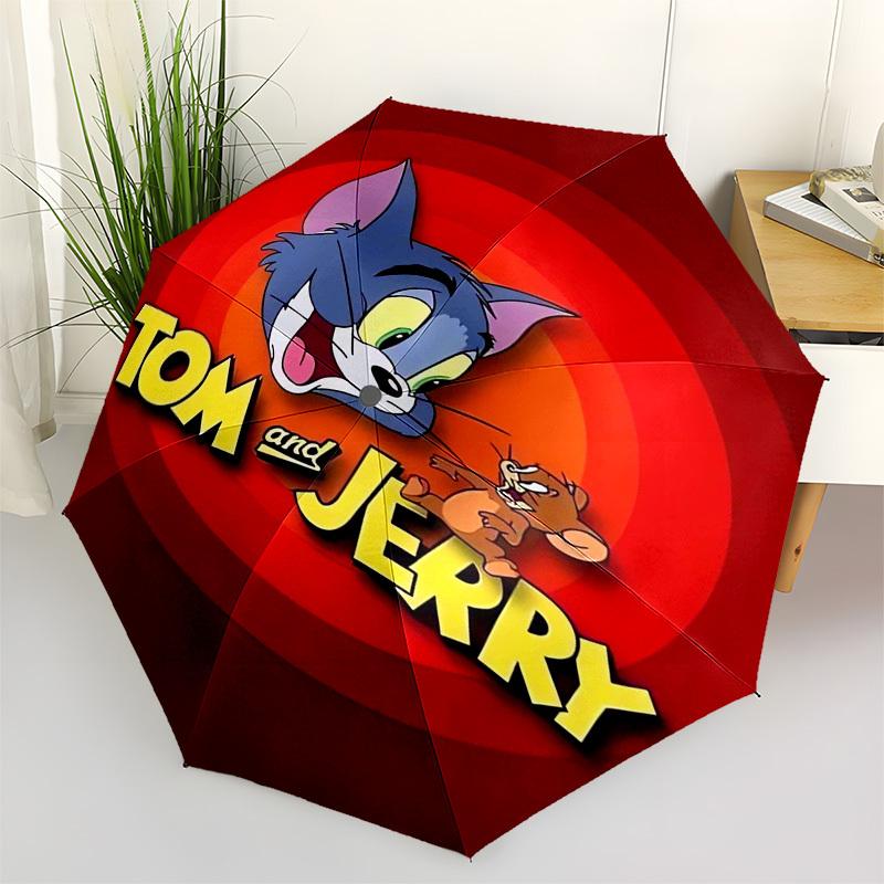

1pc Tom and Jerry Adventures Umbrella with Plastic Handle,Suitable for All Seasons Home Travel Outdoor UmbrellaFP087