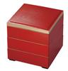 Wakaizumi Lackware Mini-Mittagessen Holz Rot Gold 3 Schachteln, 5 Zoll Korn, Rand, (Schwarzes Interieur), Stufen, H-155-80A