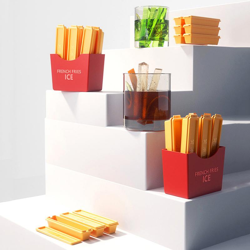 Ice Cube Tray Long Ice Stick Tray Plastic With Lid Rectangular Narrow Stick Easy Release Ice Mold For Juice Cocktail Bar Tools