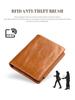 Trifold Retro RFID Leather Wallet for Men - Short Anti-Theft with Multiple Card Slots