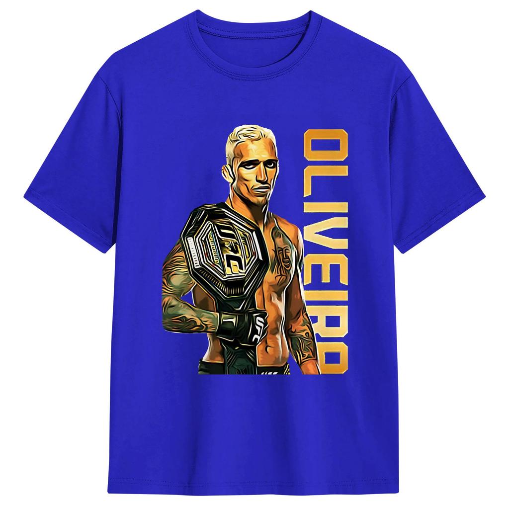 Charles Oliveira TShirt Beach Cotton T Shirts For Men Harajuku Custom Logo Tshirt Short Sleeve Street Style Tees