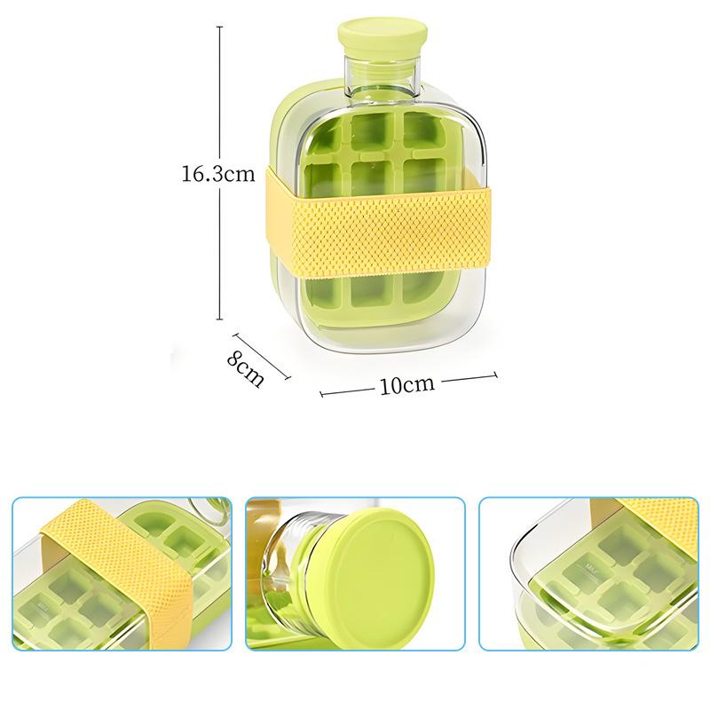 Silikonová forma na led na jeden klik, chladič lahví, pohár se slámkou, forma na ledové kostky s víkem do mrazáku, kreativní forma NO TOUCH na léto