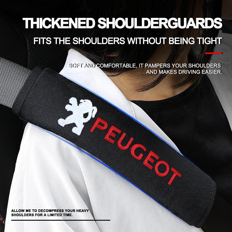 Car Seat Shoulder Belt Cover Protector Pad Auto Accessories For Peugeot 308 408 508 RCZ 208 3008 2008 206 207 108 406 407 408 206 207 208 306 307