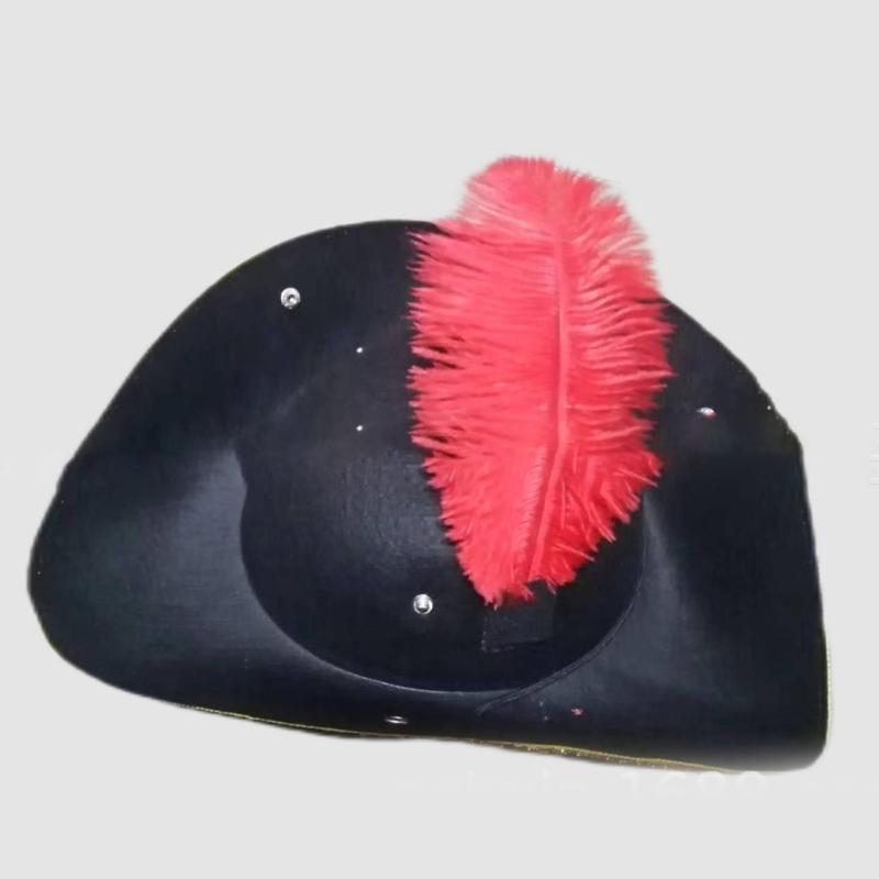 Colonial Tricorn Hat Carnivals Party Cosplay Pirate Hat for Teen Photography