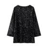 2025 Spring Women's European-American Style Sequin Bow Loose Dress