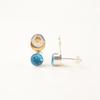 Schweizer Blautopas Edelstein 925 Sterling Silber Schmuck Stern & Mond Ohrstecker 0,8" Geschenk EE-141-14