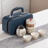 With Proctive Box Travel Tea Set Ceramic Porcelain Teaware Tea Gift Set  Travel Use