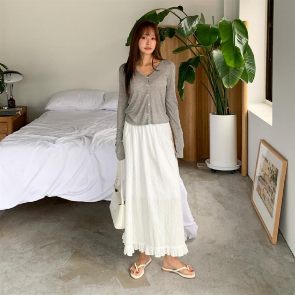 New ArrivalS Open Run Women S Simple Cotton Frill Long Skirt