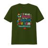 Autism Awareness I Wear Puzzle For My Cousin Colorful Print Casual T Shirt Vintage Washed Top For Everyday Wear Versatile