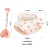 Tazza da Caffè in Ceramica con Piattino - Design Rosa Love Dipinto a Mano