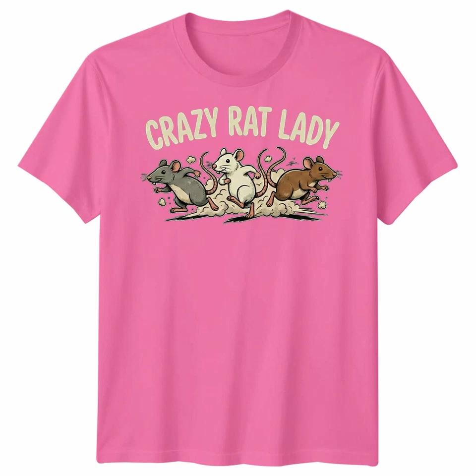 Crazy Rat Lady Rats Rodent Pet Owner Graphic Men’s T Shirt Women’s Tee 4 4XL