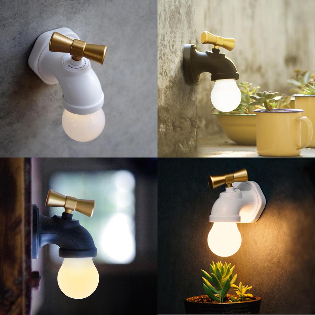 Novel Weird Controlled Faucet Night Light Smart Bedside Bulb Supplies Vintage