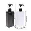 500ml Body Lotion Square Bottle PET Plastic Shower Gel Shampoo Press Pump Bottles Durable Refillable Containers For Liquid Soap