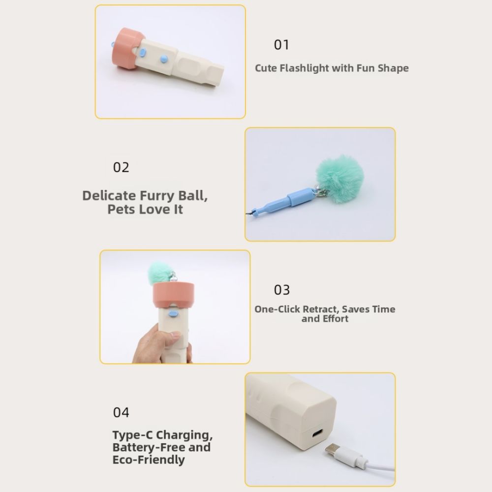Electric Cat Teaser Wand ABS Interactive Cat Toy Fun Automatic Cat Toy  Indoor Play