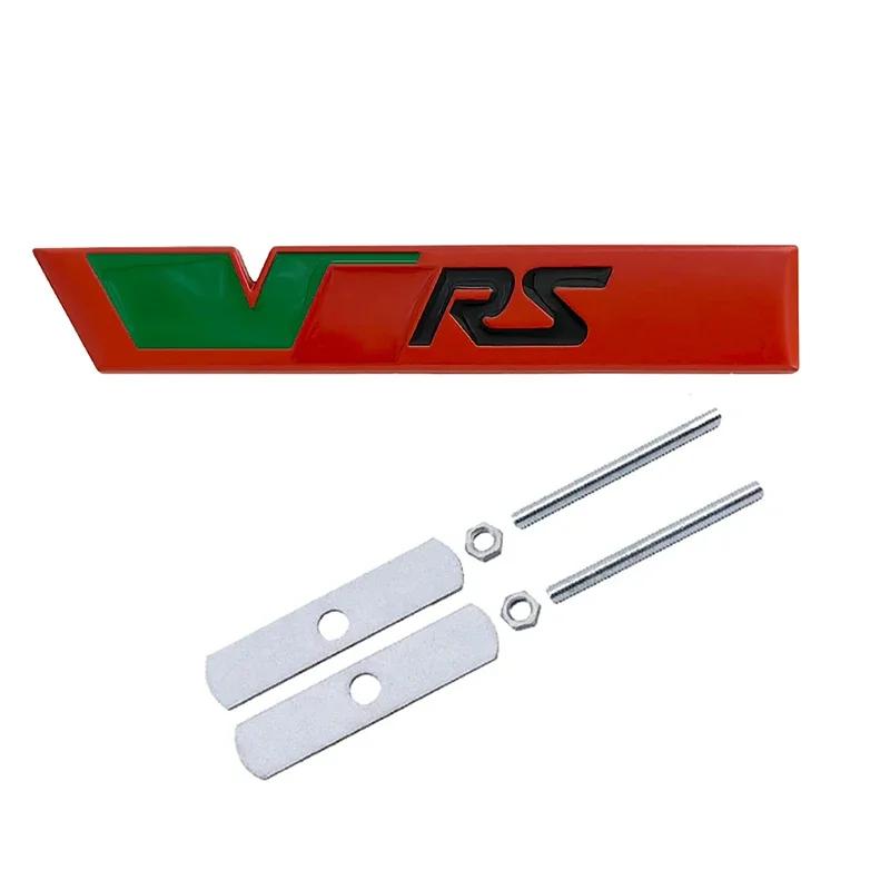 AES1 Alloy Car Front Grille Badge Rear Trunk Sticker Emblem for Skoda VRS Logo Kodiaq Karoq Tour RS Superb Octavia Yeti Fabia Rapid