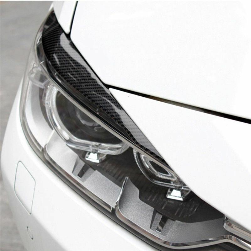 2pcs Carbon Fiber Headlight Eyebrow Eyelid Cover For BMW 3 Series F30 2013-2017 Automobiles Exterior Accessories