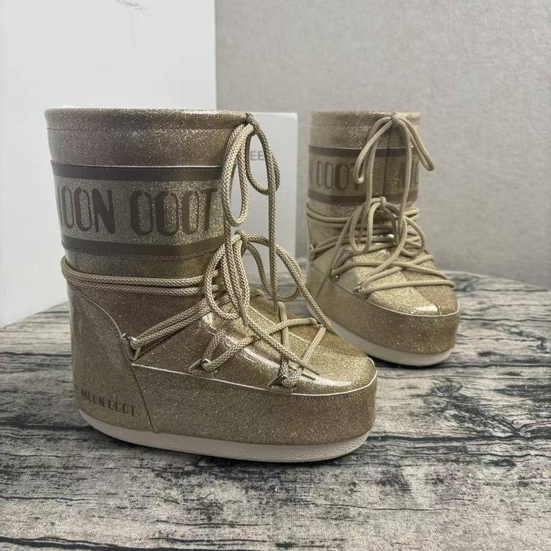 Modische Schneestiefel, Winter-High-Heel-Samt-Thermo-Ärmel-Baumwollstiefel rutschfester und verschleißfester Riemen Brot
