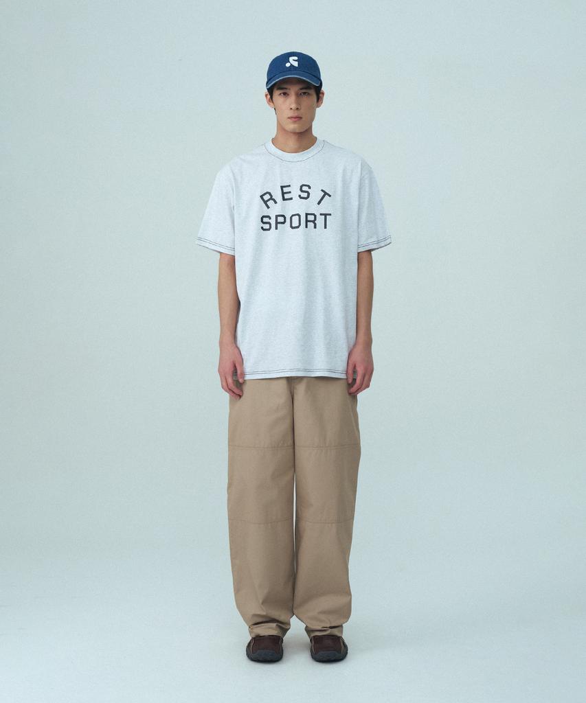 REST&RECREATION Rs Logo Stitch T-Shirt - Light Gray