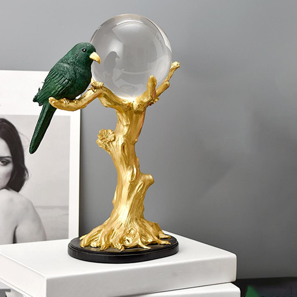 

Birds Art Statue Tabletop Cabinet Green Bird