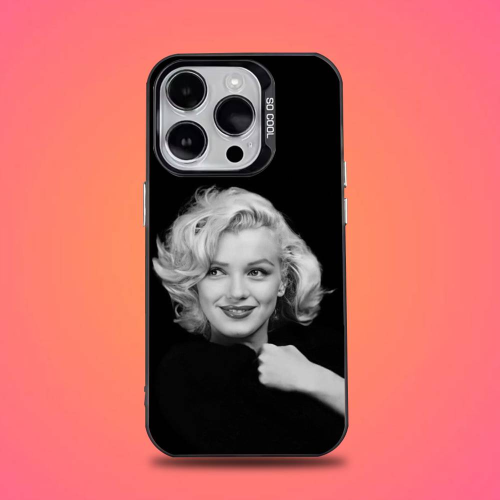 Custodia Telefono 80S M-Marilyn M-Monroe Per iPhone 16,15,14,13,12,11,Mini,Pro,E,SE4,XS,MAX Cover Nero Candy Opaco
