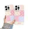 Plaid splicing is suitable for Apple 17promax cartoon cute iPhone16Pro lens all-inclusive 15 new 14.