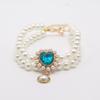 Cross-Border Pet Pearl Gemstone Collar: Double-Layer Cat Dog Necklace with Princess Pendant