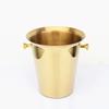 Stainless Steel Bar Ice Bucket Two Handles Champagne Bucket golden Gold Wine Bucket Spit Wine Barrel Container Ktv Club Bar tool