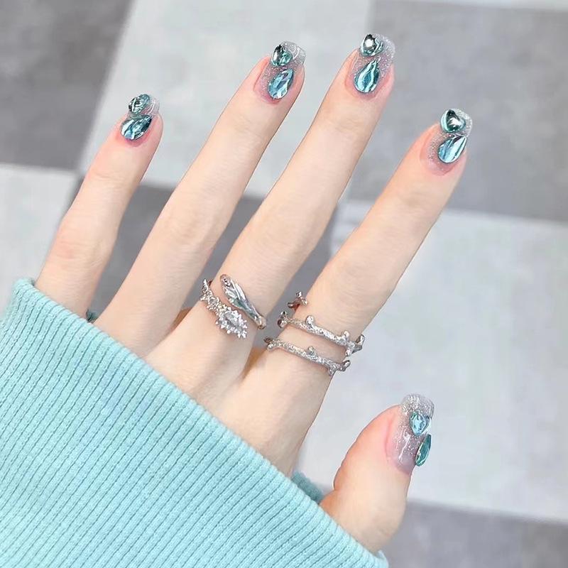 Blush Ice Transparent False Nails - Influencer Style, TikTok Trend, Girlish Manicure Patches