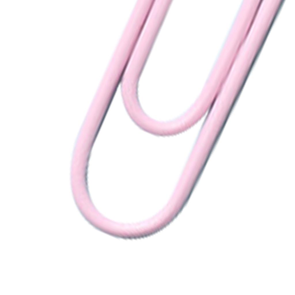 Paper Clips Metal for File Book Binding Colored Office Supplies with Storage Box 50mm Sakura Pink