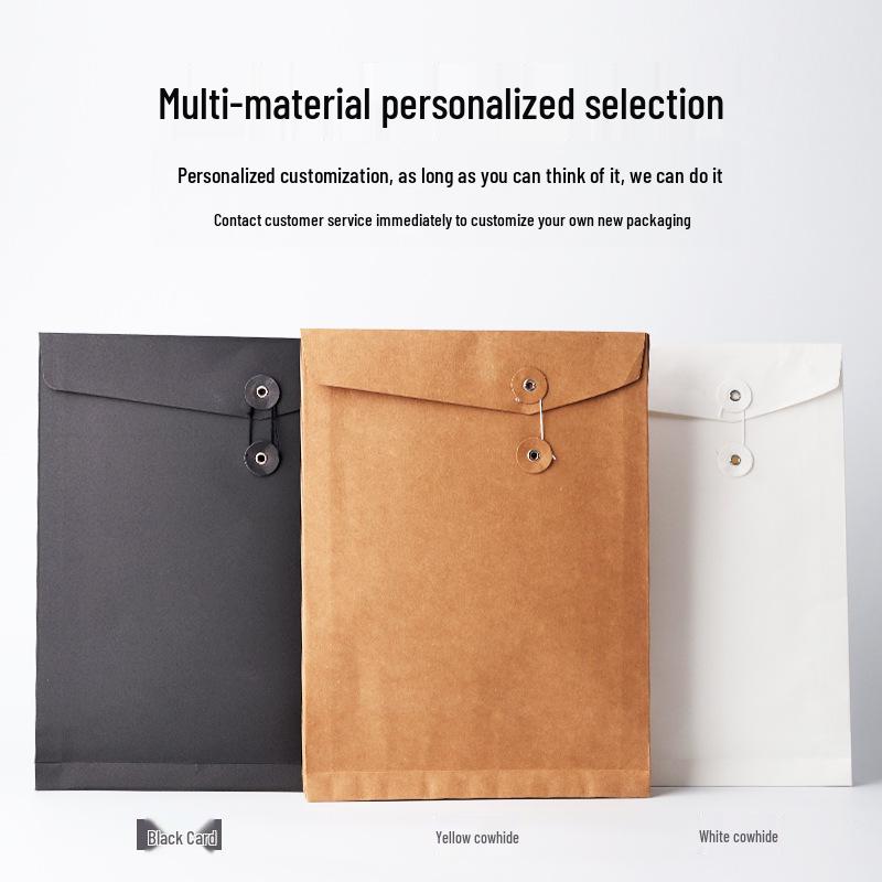 Kraft Paper Document Bag: A4 File, A3 Envelope, Logo Print, Clothing Bag, T-shirt, Shirt, and Pants Bag.