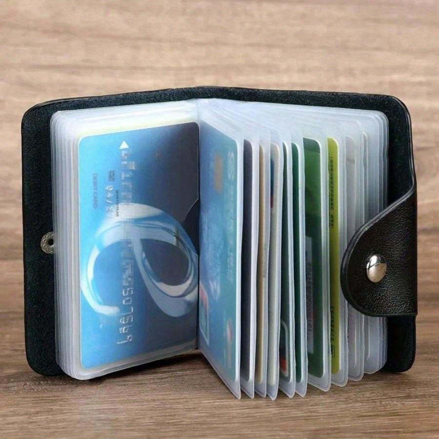 Business Card Holder Anti-Theft ID Credit Card Holder Fashion Women's 24 Cards Slim PU Leather Pocket Case Coin Purse Wallet for Women Card