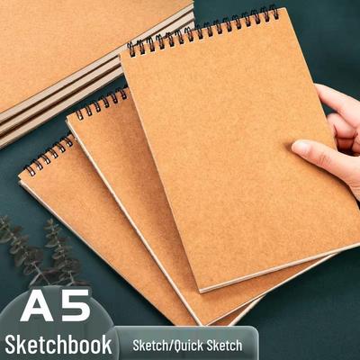 Cuaderno de bocetos espiral compacto de tapa dura engrosada para arte y estudiantes de primaria, libro de dibujo de bocetos rápidos 32k.