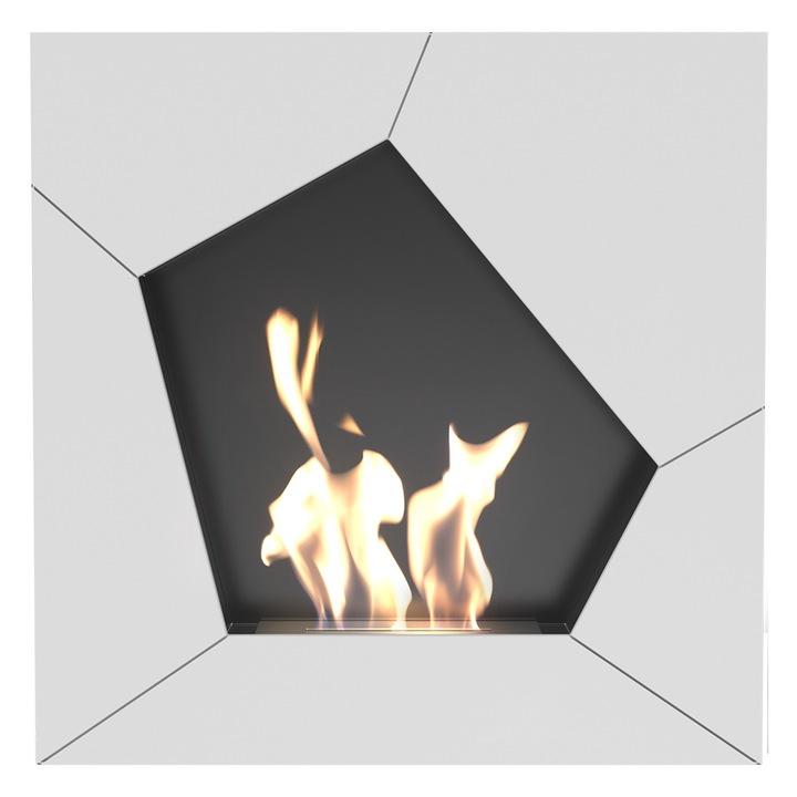 Wall Mounted Bioethanol Fireplace BALL TÜV White Set