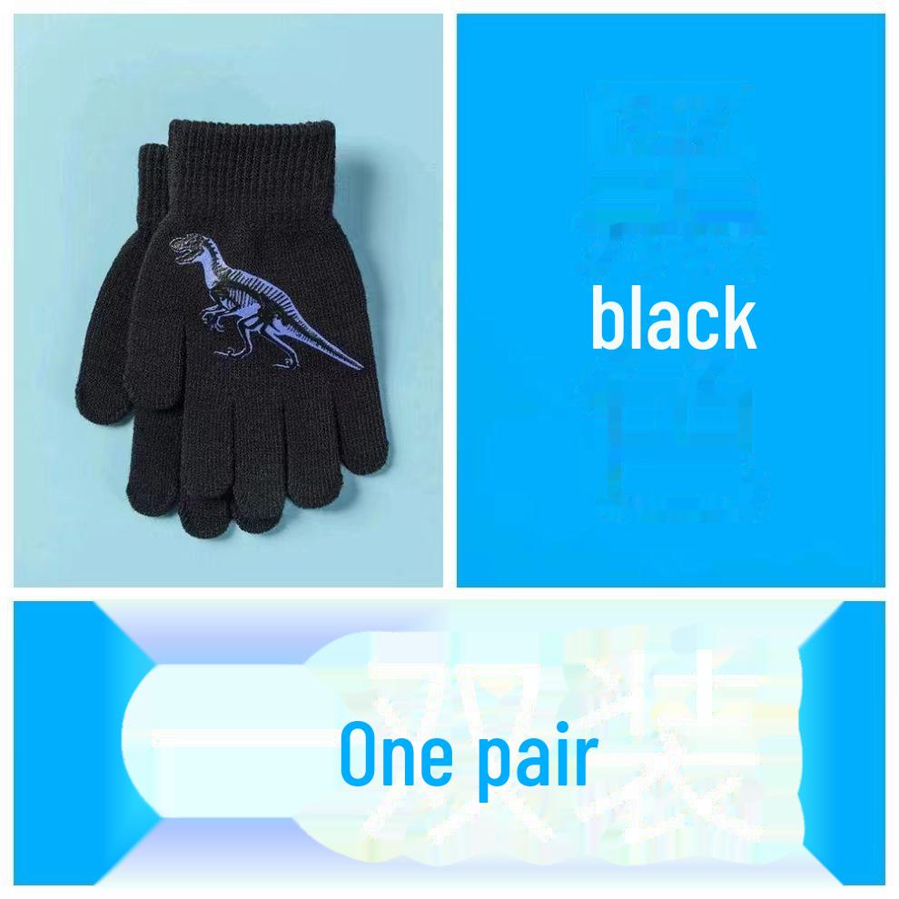 

Детские зимние шерстяные перчатки с закрытыми пальцами — теплые, с милым мультяшным дизайном для мальчиков и девочек Elementary School 6-13 Years Old