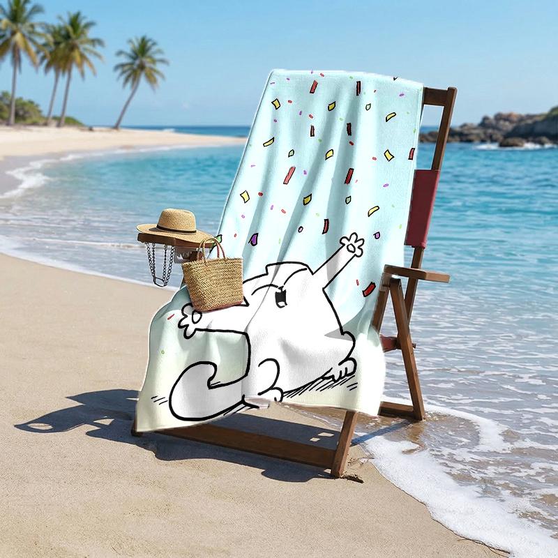 Simon'S Cat Fashion Beach Towel: Ideal for Summer Adventures Soft, absorbent and quick drying suitable for swimming and bathing