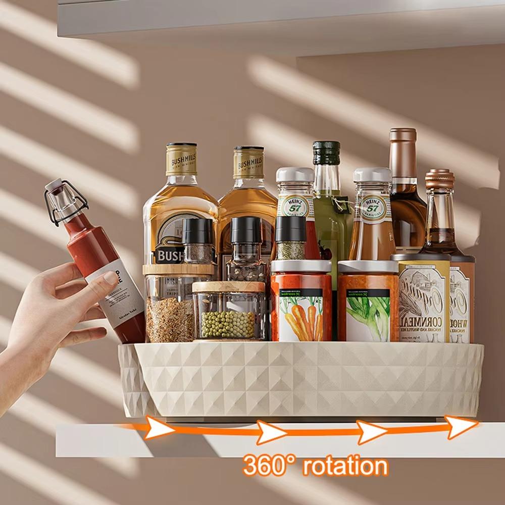 360 Rotating Kitchen Storage Tray Sturdy Seasoning Storage Turntable  Kitchen Accessories