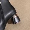 New French Short Boots Women's Spring and Autumn British Style Thick Heel Pointed Middle Heel Leather Boots