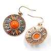 2 Stück Retro Bohemian Stil kreisförmige geometrische Damenohrringe für den Urlaub und personalisierte weibliche Accessoires