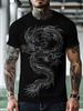 Mens 3D Dragon Print T-Shirt Fashion Short Sleeves O-Neck Graphics Tees Comfortable Summer Casual Harajuku Street Men's Clothing
