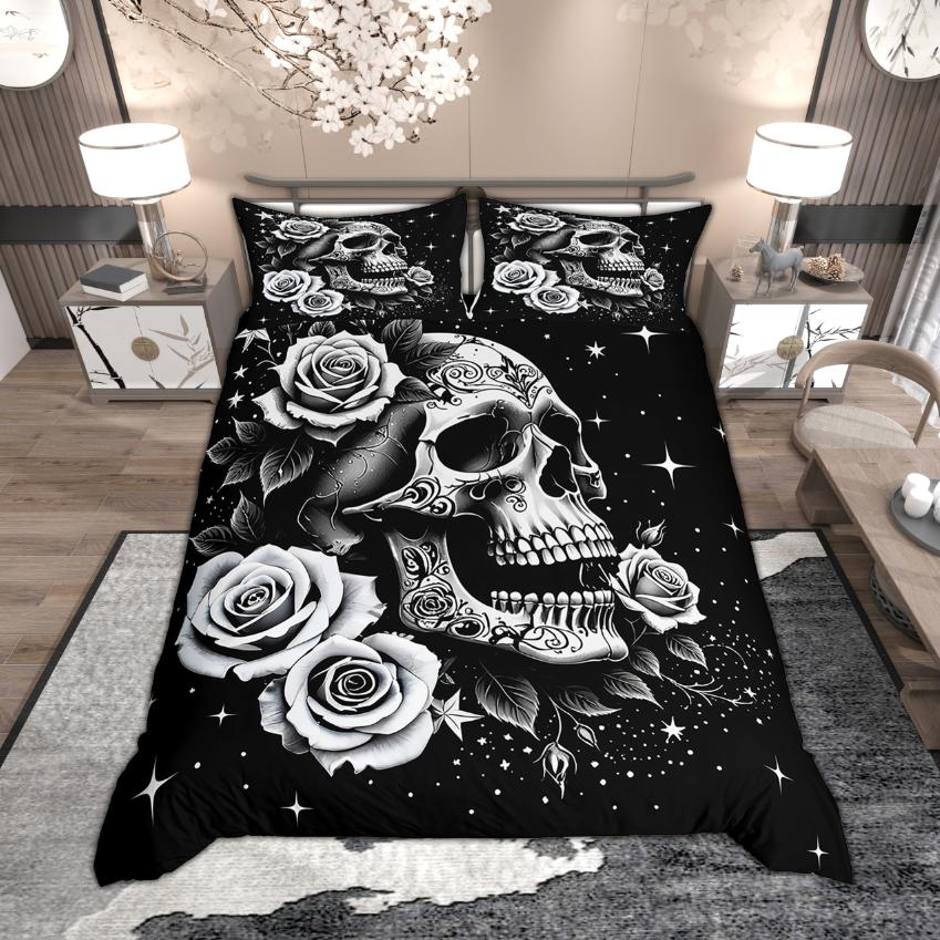 Homewish Vintage Floral Duvet Cover Set for Girls Women, Garden Flower Bedding Set, Chic Blossoms Quilt Cover Set