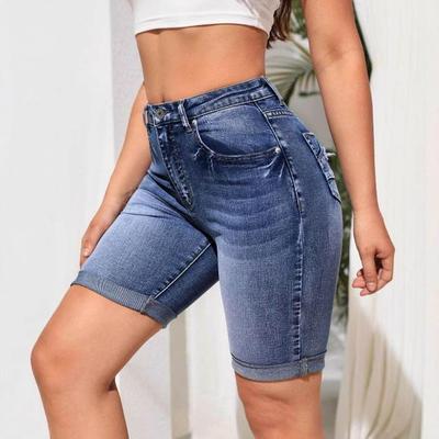 Summer Women High Waist Skinny Denim Shorts Slim Fit Jeans