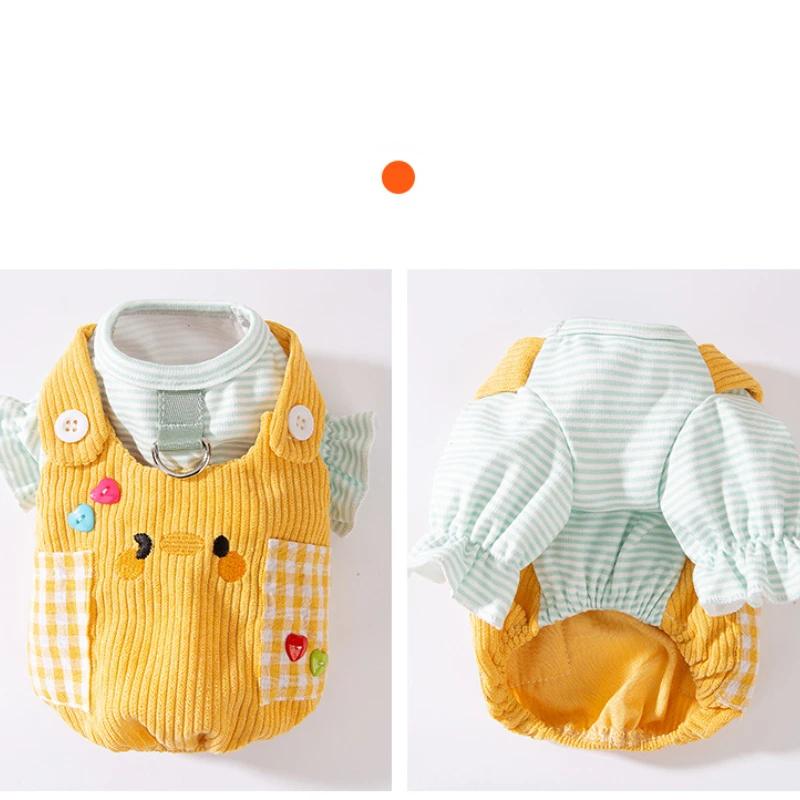 Ragdoll Cat Autumn Thin Dog Clothes Plaid Pocket Puppy Sweatshirt Teddy British Shorthair Leashable Two Legs Coat Pet Clothing