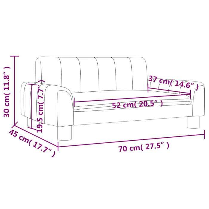 VidaXL Canapé pour enfants noir 70x45x30 cm tissu 3196273